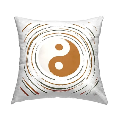 Stupell Industries Spiritual Yin Yang Symbol Shape Throw Pillow, 18" x 18"