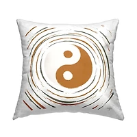 Stupell Industries Spiritual Yin Yang Symbol Shape Throw Pillow, 18" x 18"