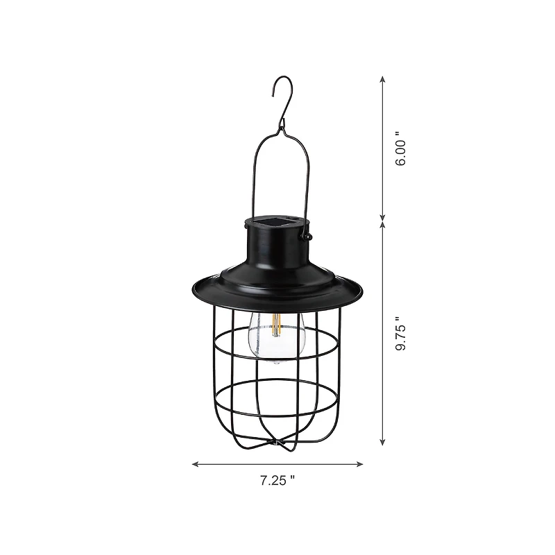 Glitzhome® 10" Wire Solar Powered Outdoor Hanging Lantern