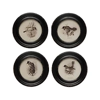 Hello Honey® Round Bird Print Wood Framed Set