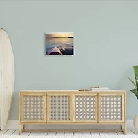 Stupell Industries Lake Life Is Simple Phrase Kayak Boat Sunrise Canvas Wall Art