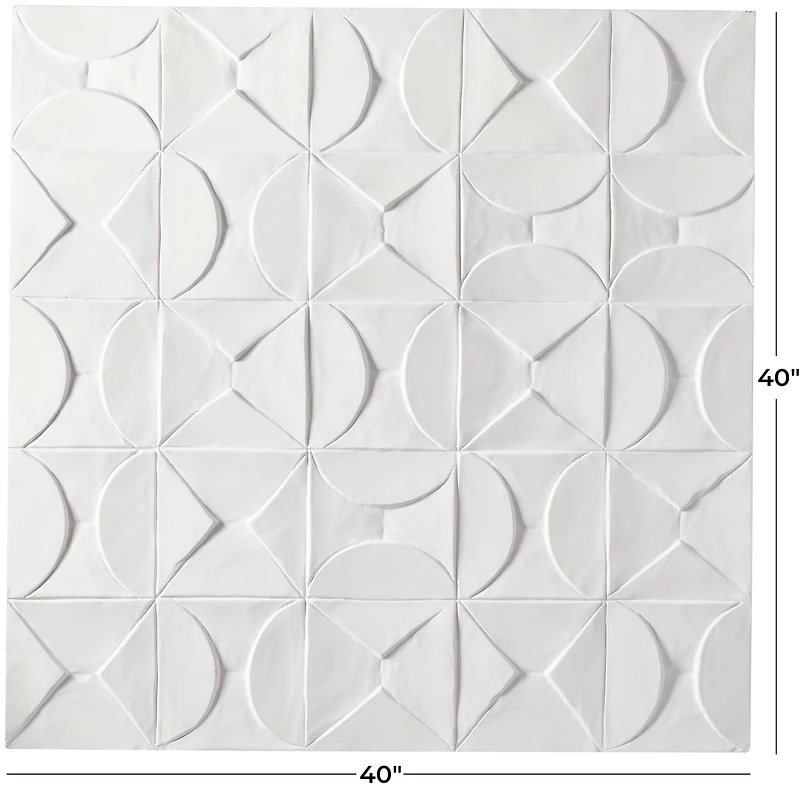 CosmoLiving by Cosmopolitan White Wood Intricately Carved Geometric Wall Decor 40" x 2" x 40"
