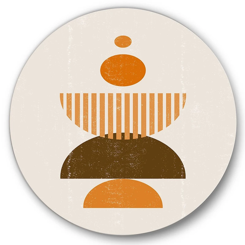 Designart - Abstract Minimal Sun and Moon In Earth Tones I