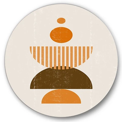 Designart - Abstract Minimal Sun and Moon In Earth Tones I