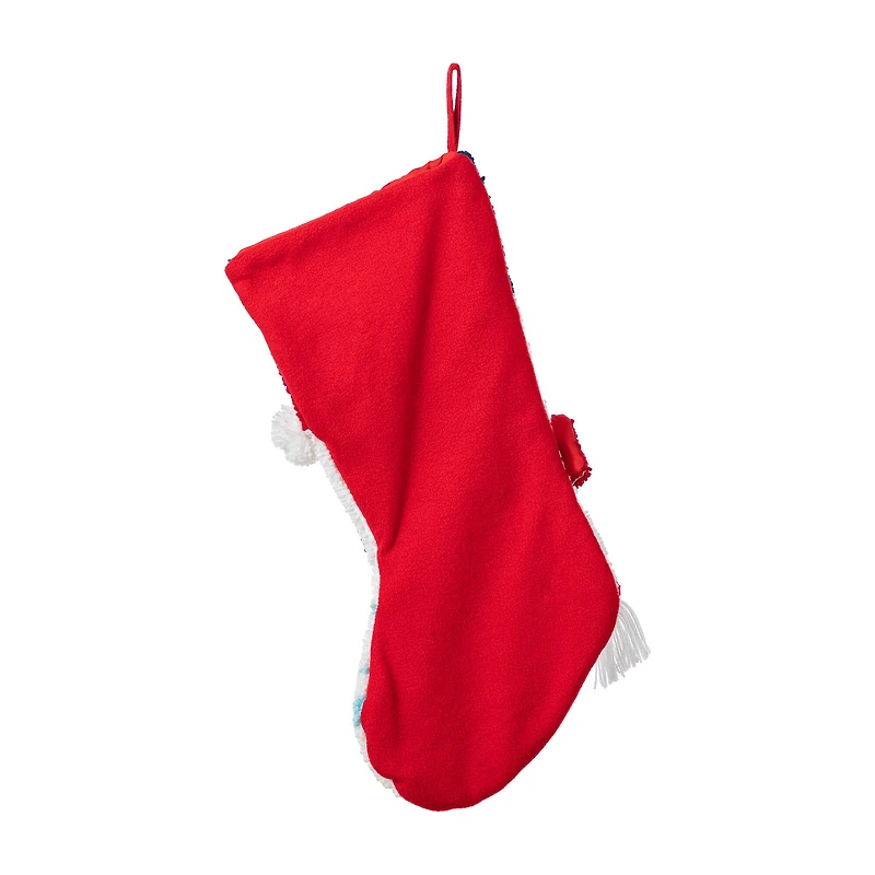 Glitzhome® 21"L Hooked Christmas Yeti Stocking