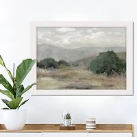 Textural Muted Landscape 20" x 30" White Framed Print Under Plexiglass