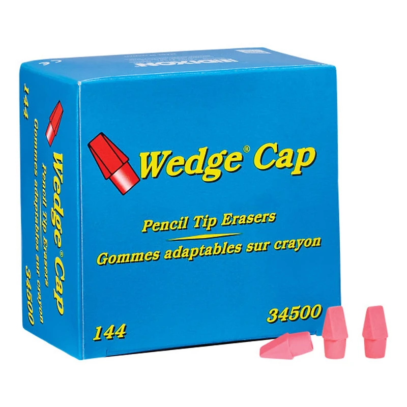 Dixon® Wedge® Cap Pink Pencil Tip Erasers, 2 Packs of 144
