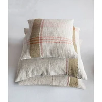 Hello Honey® 20" Woven Cotton & Linen Plaid Pillow