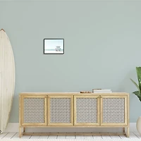 Stupell Industries Sun Bleached Blue Coast Lifeguard Shelter Summer Photography Framed Wall Art