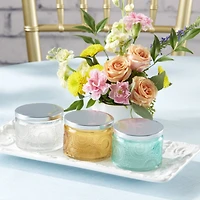 Kate Aspen® Garden Blooms Blue Glass Tea Light Holder, 4ct.