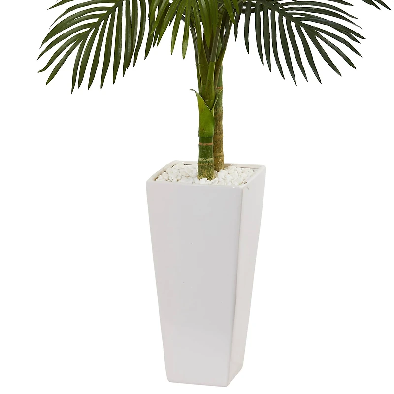 5ft. Potted Golden Cane Palm Tree in Decorative Planter