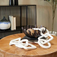 CosmoLiving by Cosmopolitan 15" White Chain Sculpture Set