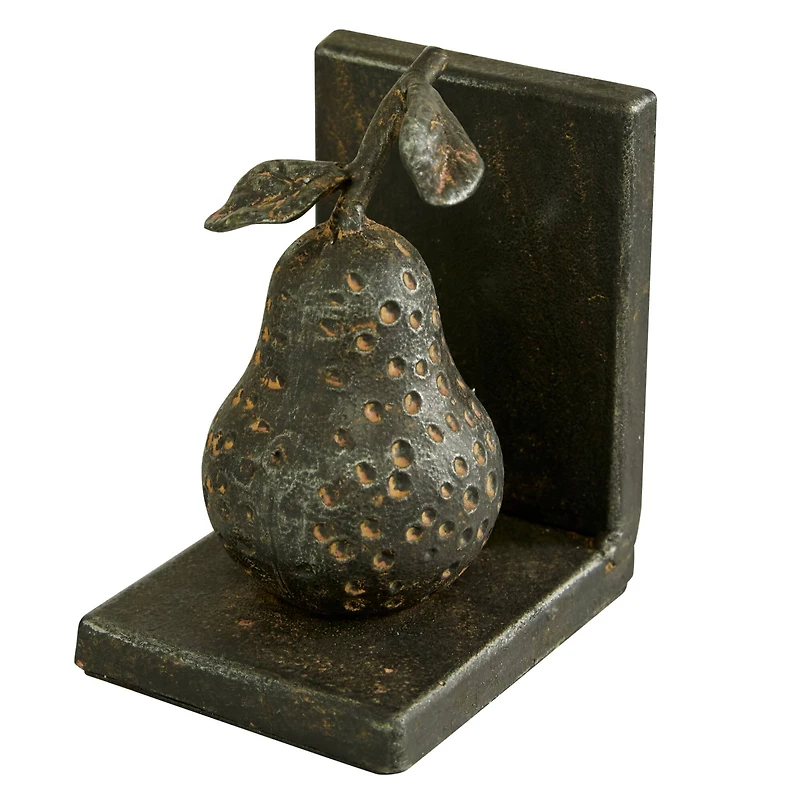 6" Gray Metal Rustic Fruit Bookends