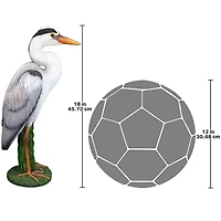 Design Toscano 18" Gray Heron Coastal Bird Statue