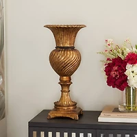 Gold Polystone Traditional Vase, 22" x 10" x 10"