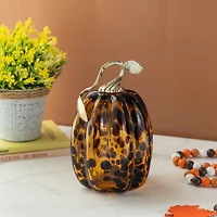 Glitzhome® Amber Dots Glass Pumpkin