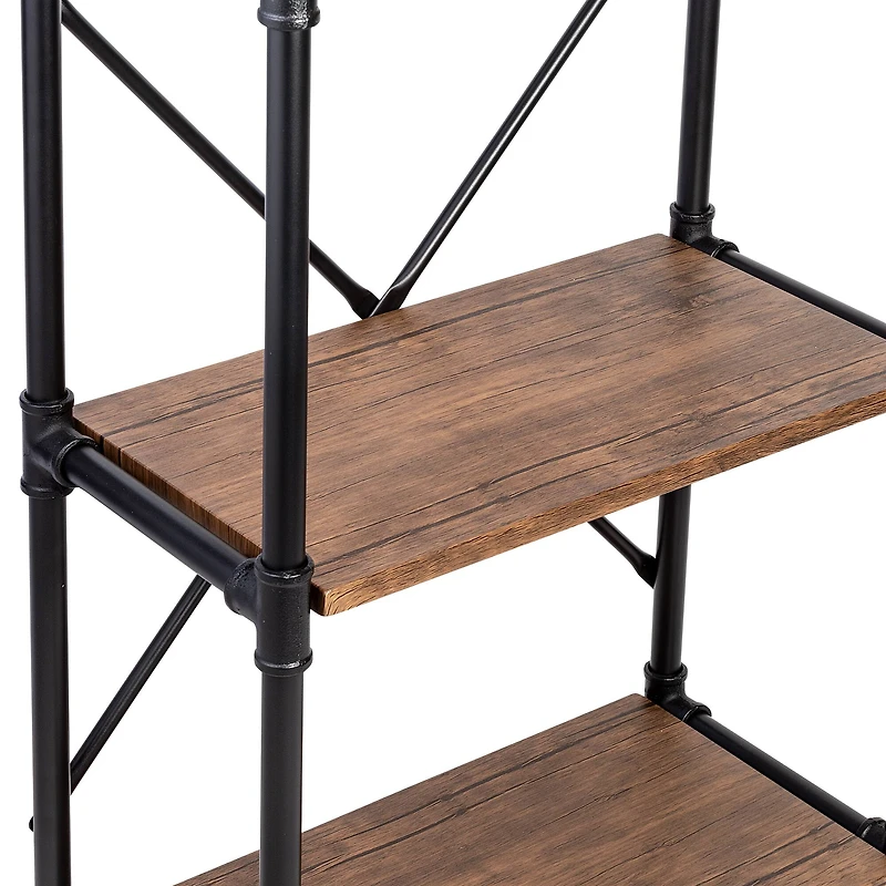 Honey Can Do 3-Tier Industrial Black Bookshelf