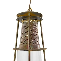 Brown Metal Rustic Lantern, 23" x 9" x 9"