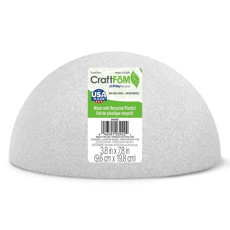 FloraCraft® CraftFōM 8" Half Ball White
