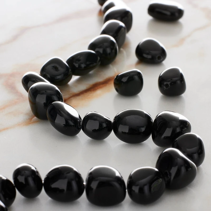 Black Jasper Potato Beads by Bead Landing™