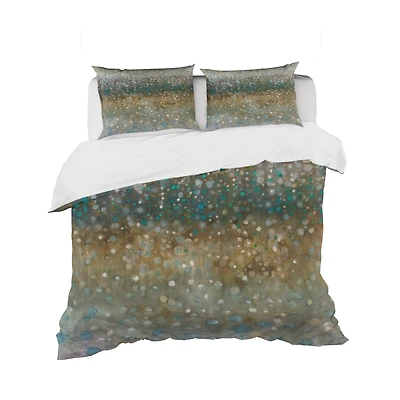 Designart 'Brown Rain' Geometric Bedding Set