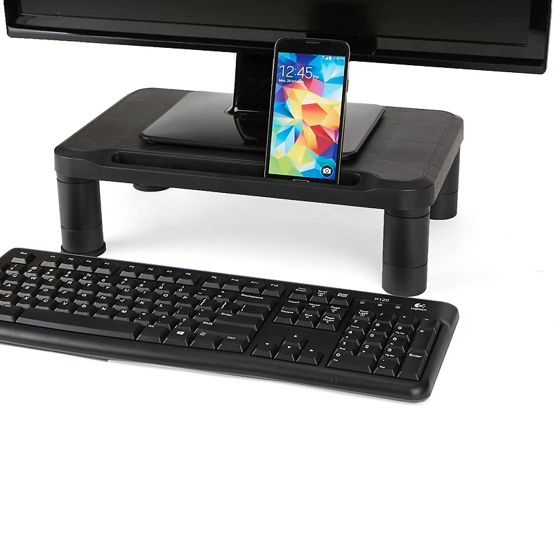 Mind Reader Small Black Monitor Stand