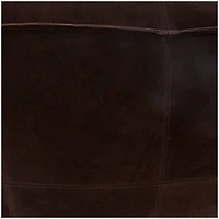 28" Leather Low Profile Square Pouf with Patchwork Design