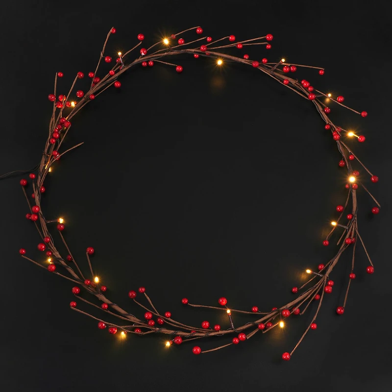 5ft. Red Berry Branch LED Garland String Lights by Ashland®
