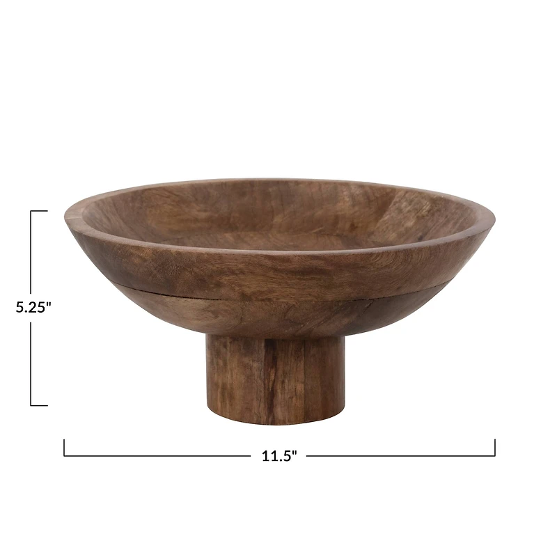 Hello Honey® 11.5" Walnut Mango Wood Footed Bowl