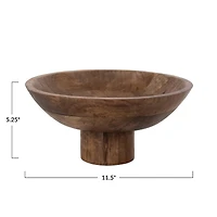 Hello Honey® 11.5" Walnut Mango Wood Footed Bowl
