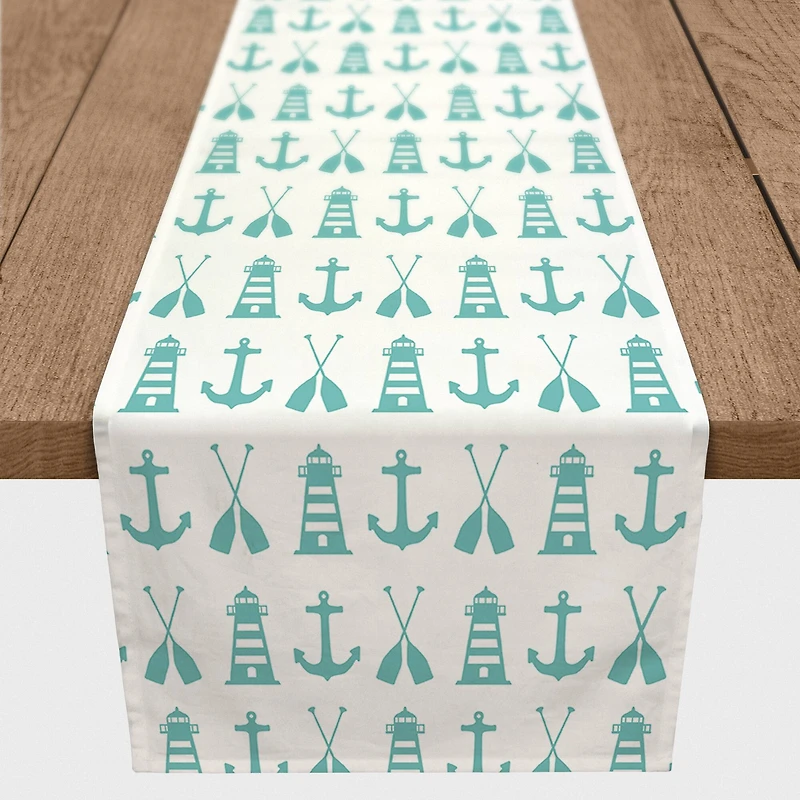 Nautical Icons Indoor/Outdoor Table Runner
