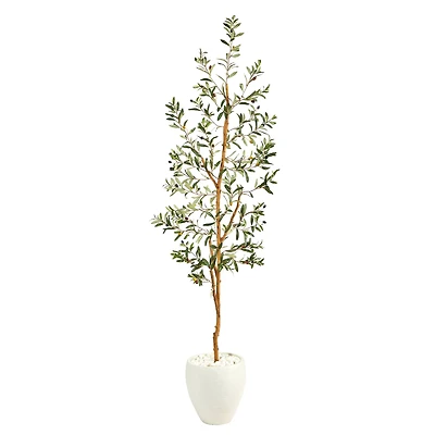 6ft. Olive Artificial Tree in White Planter
