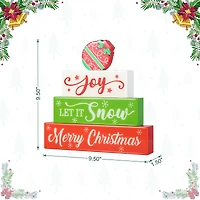 Glitzhome® 9.5" Christmas Wooden Block Word Sign