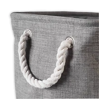 Small Gray Polyester Variegated Rectangle Bin