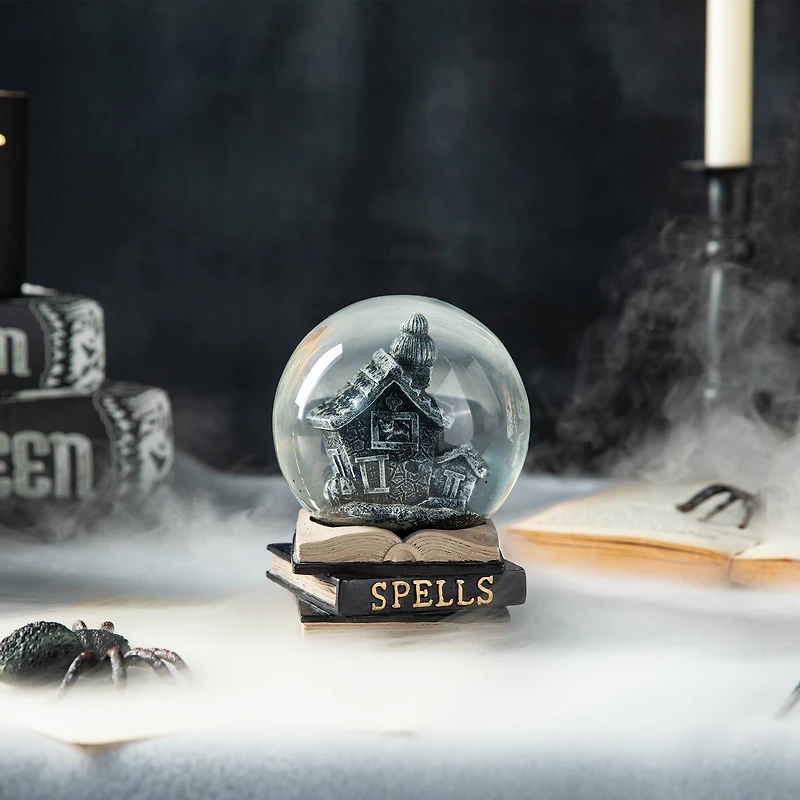 Glitzhome® 5" Halloween Haunted House Water Globe