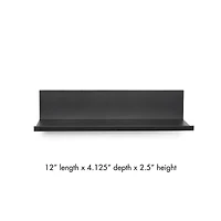 Hangz™ Black No Stud 4" Depth Floating Shelf