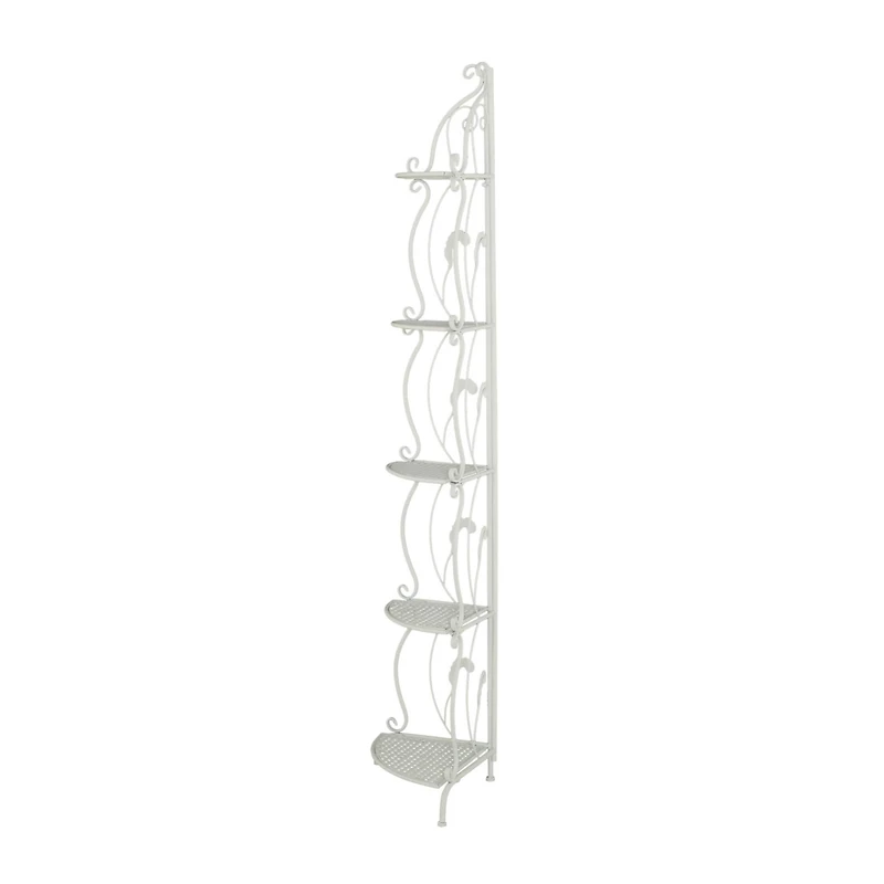 White Iron French Country Bakers Rack, 71" x 16" x 12"