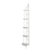 White Iron French Country Bakers Rack, 71" x 16" x 12"