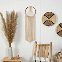 24" x 10" Handmade Bohemian Macrame Dreamcatcher Wall Hanging Decor