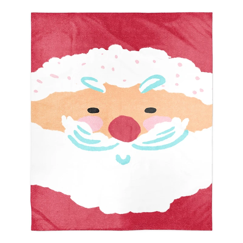 Santa Face 50x60 Sherpa Fleece Blanket