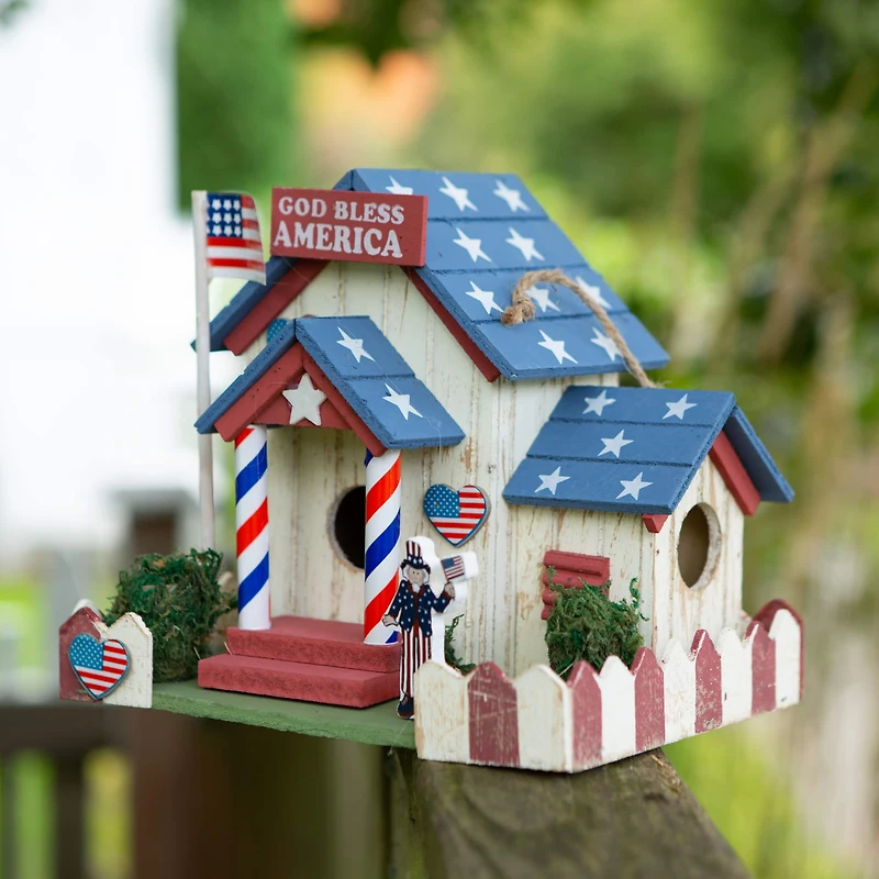 8.5" U.S.A. Patriotic Birdhouse