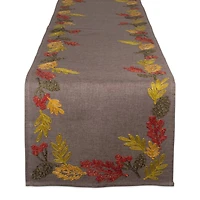 DII® 108" Shimmering Leaves Embroidered Table Runner