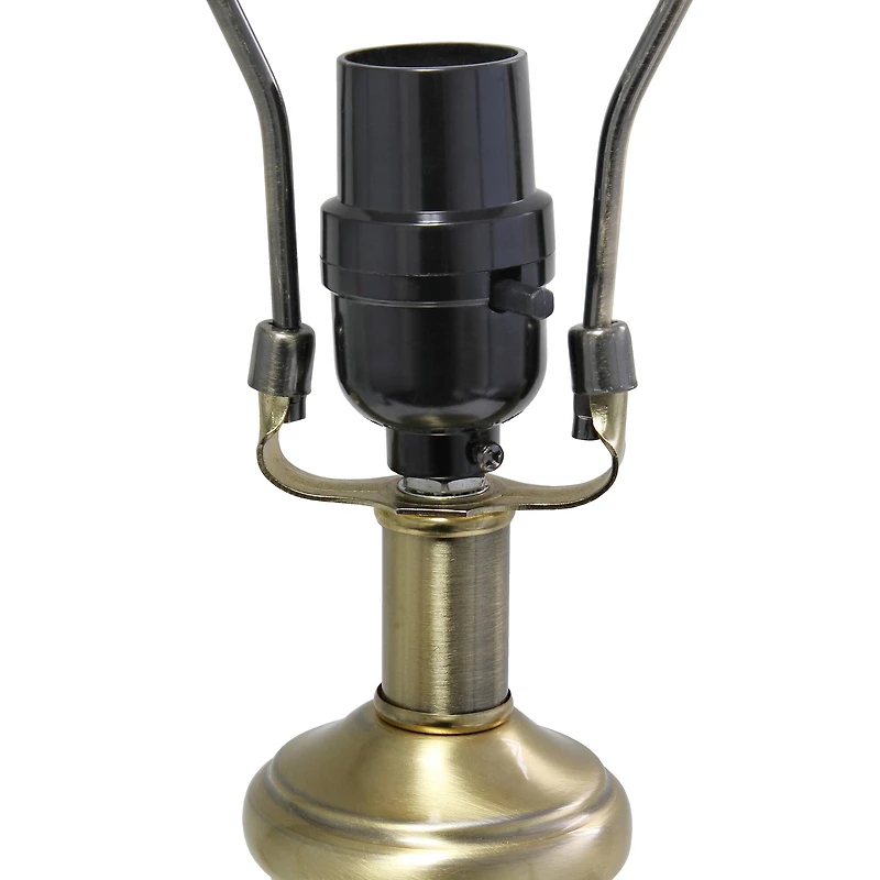 Lalia Home 25" Gray Fluted Ceramic and Metal Table Lamp with White Shade