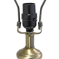 Lalia Home 25" Gray Fluted Ceramic and Metal Table Lamp with White Shade