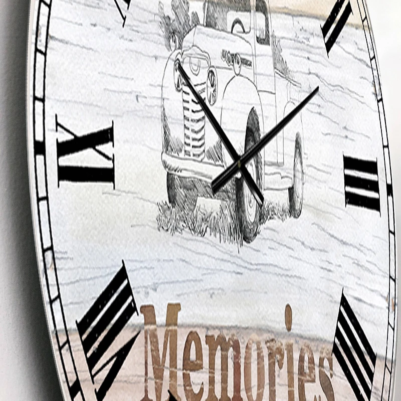 Designart 'Farmhouse Moment Truck Farmhouse Wall Clock