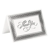 JAM Paper Thank You Card Set with Silver Border