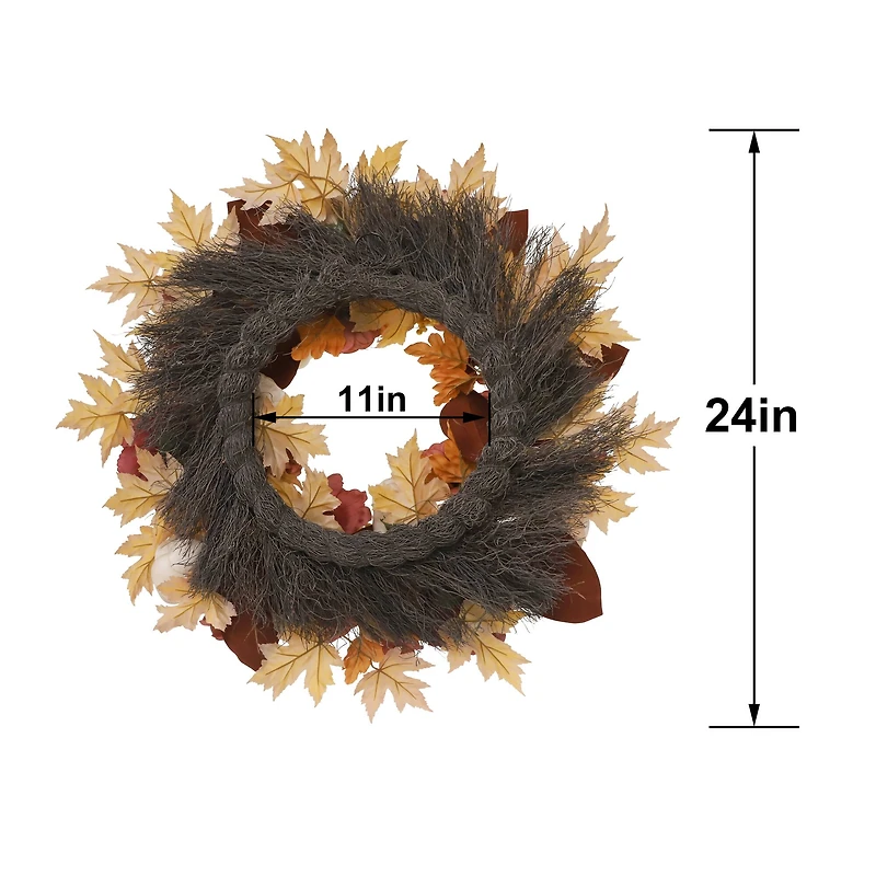 24" Peony, Rose & Pumpkin Wreath by Ashland®