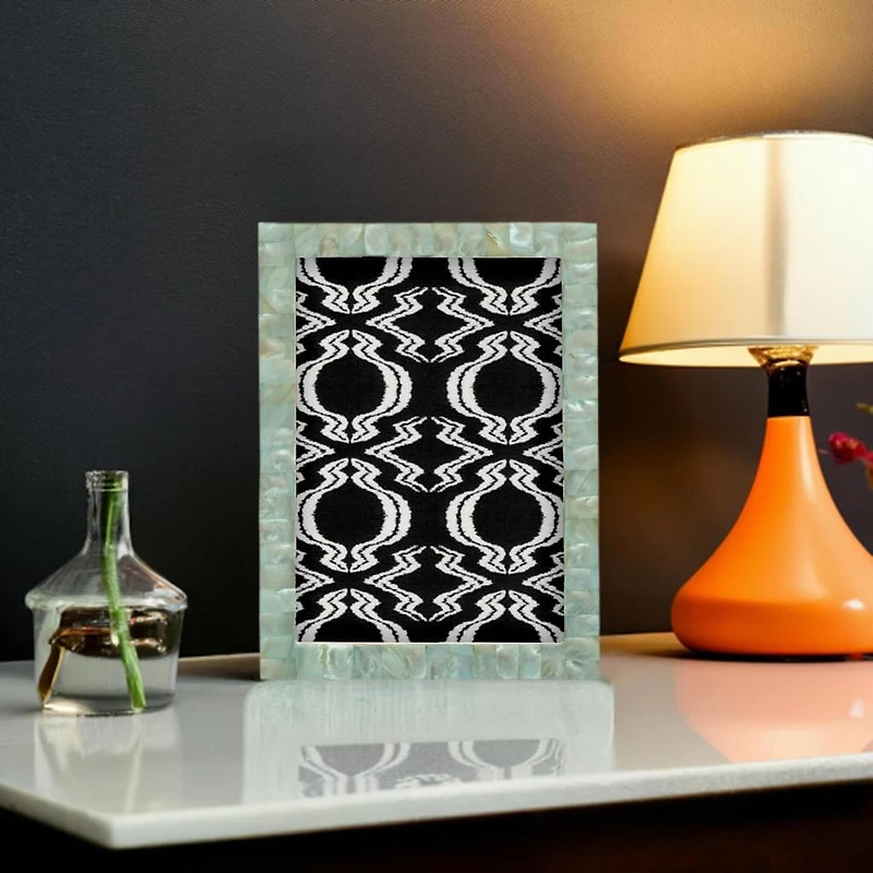 Hello Honey® 5" x 7" Aqua Handmade Mother of Pearl & MDF Photo Frame
