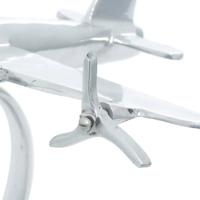 17" Silver Aluminum Plane Figure