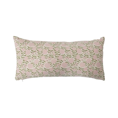 Hello Honey® Multicolor Floral Pattern Cotton Lumbar Pillow